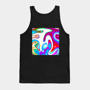 Colorful parrot animal psychedelic design Tank Top